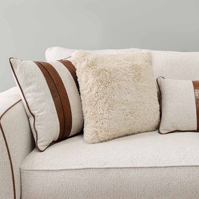 Trix 2-Seater Fabric Sofa - Beige - With 2-Year Warranty