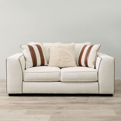 Trix 2-Seater Fabric Sofa - Beige - With 2-Year Warranty