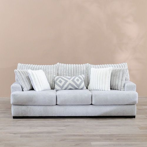 Tron 3 Seater Fabric Sofa - Grey