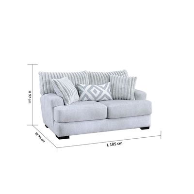 Tron 2-Seater Fabric Sofa - Grey - With 2-Year Warranty