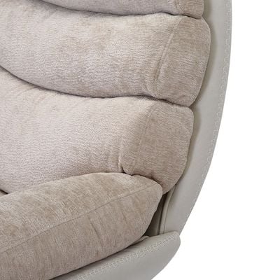 Lyndon 1-Seater Fabric Accent Chair with Ottoman - Beige - With 2-Year Warranty