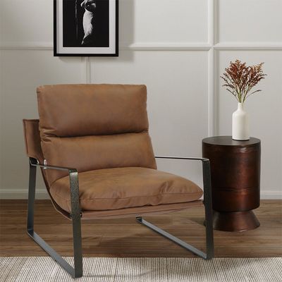 Orwel 1-Seater Fabric Accent Chair - Brown - With 2-Year Warranty