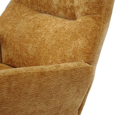 Malcolm 1-Seater Fabric Accent Chair with Ottoman - Honey Gold - With 2-Year Warranty