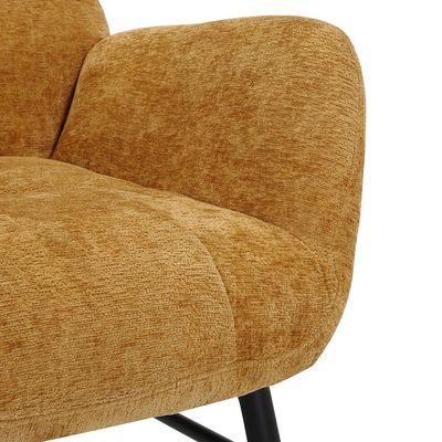 Malcolm 1-Seater Fabric Accent Chair with Ottoman - Honey Gold - With 2-Year Warranty