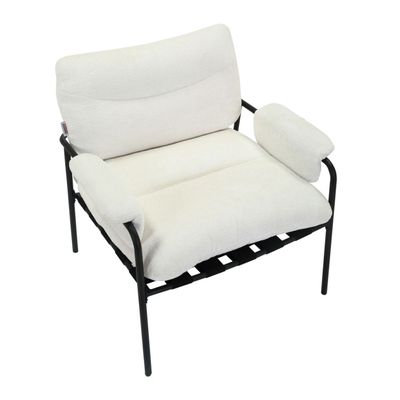 Powell 1-Seater Fabric Accent Chair - White - With 2-Year Warranty