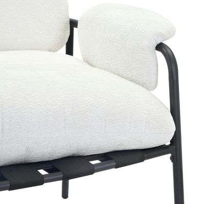 Powell 1-Seater Fabric Accent Chair - White - With 2-Year Warranty