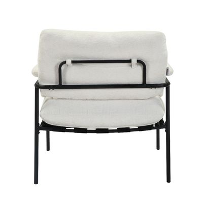 Powell 1-Seater Fabric Accent Chair - White - With 2-Year Warranty