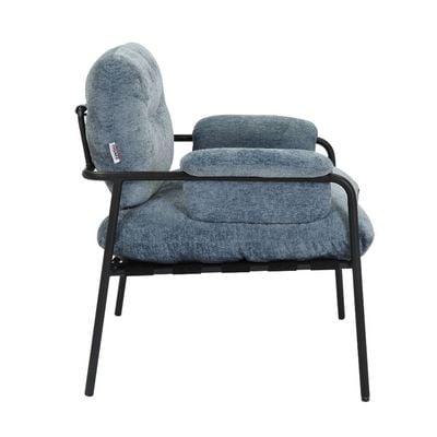 كرسي باول القماشي ذو مقعد واحد - أزرق ناعم - مع ضمان لمدة عامين