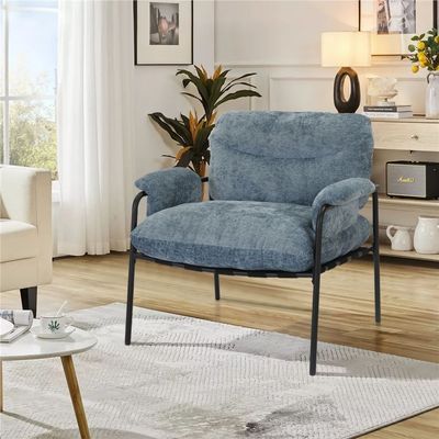 Powell 1-Seater Fabric Accent Chair -Soft Blue - With 2-Year Warranty