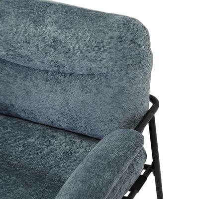 كرسي باول القماشي ذو مقعد واحد - أزرق ناعم - مع ضمان لمدة عامين