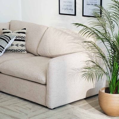 Cloud Fabric 4-Seater Sectional Sofa - Beige - With 2-Year Warranty