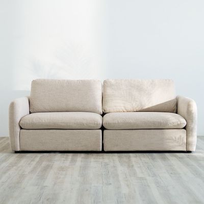 Cloud Fabric 4-Seater Sectional Sofa - Beige - With 2-Year Warranty