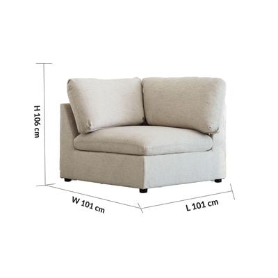 Cloud Fabric 4-Seater Sectional Sofa - Beige - With 2-Year Warranty