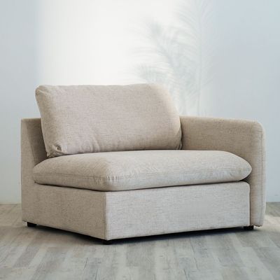 Cloud Fabric 4-Seater Sectional Sofa - Beige - With 2-Year Warranty
