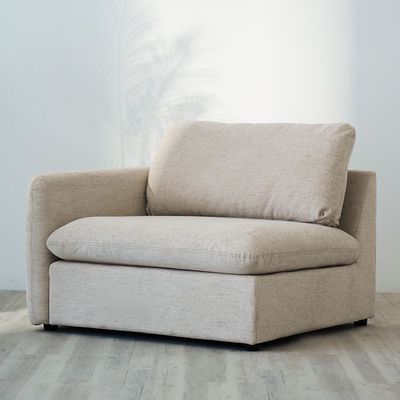 Cloud Fabric 4-Seater Sectional Sofa - Beige - With 2-Year Warranty