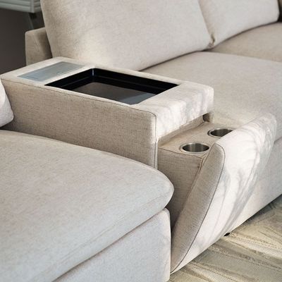 Cloud Fabric 4-Seater Sectional Sofa - Beige - With 2-Year Warranty