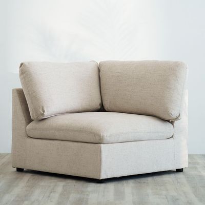 Cloud Fabric 4-Seater Sectional Sofa - Beige - With 2-Year Warranty