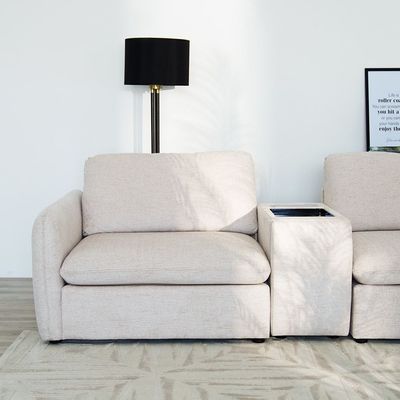 Cloud Fabric 4-Seater Sectional Sofa - Beige - With 2-Year Warranty