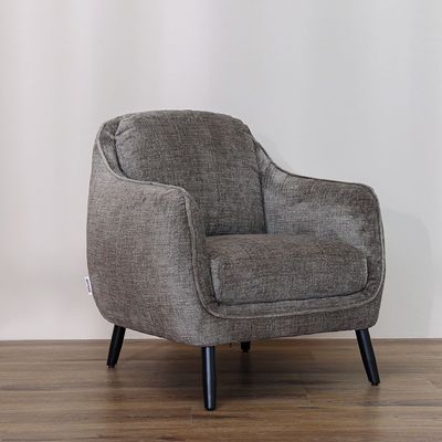 ديلان - أريكة قماشية بمقعد واحد - رمادي داكن - مع ضمان لمدة عامين