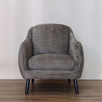ديلان - أريكة قماشية بمقعد واحد - رمادي داكن - مع ضمان لمدة عامين