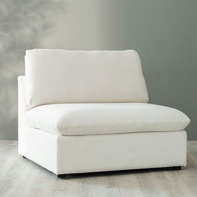 Cloud Armless 1 Seater Sofa - Snow White