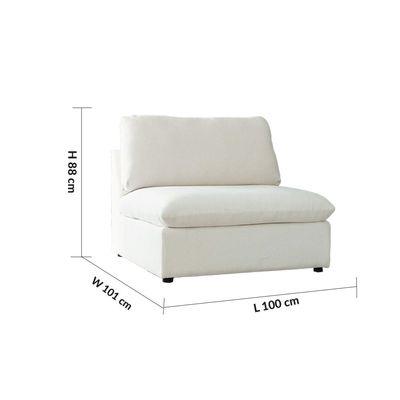 Cloud Armless 1-Seater Sofa - Snow White - With 2-Year Warranty