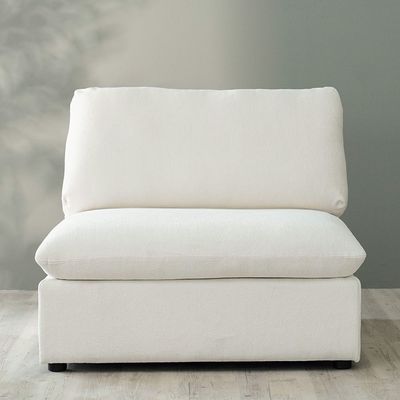 Cloud Armless 1-Seater Sofa - Snow White - With 2-Year Warranty