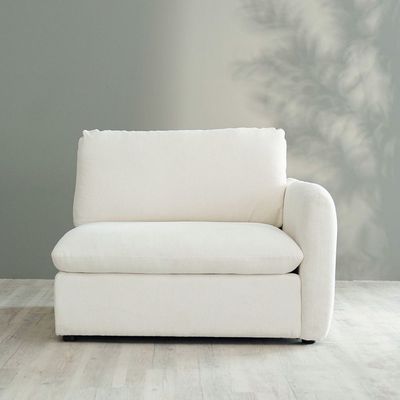 Cloud 1 Seater with Left Arm - Snow White