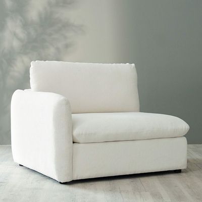 Cloud 1 Seater with Right Arm - Snow White