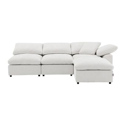 Laxus 3-Seater Modular Sectional Sofa Set - Ivory 