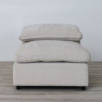 Laxus 1-Seater Armless Fabric Sofa - Ivory