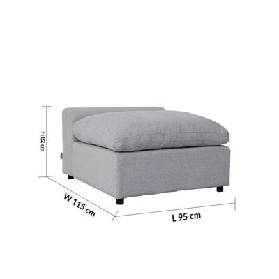 Laxus 1-seater Armless Sofa – Grey