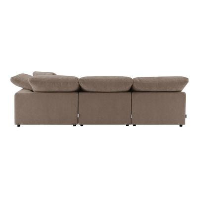 Laxus Modular Sectional 3 Seater Sofa Set-Brown