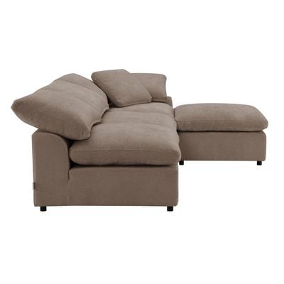 Laxus 3-Seater Modular Sectional Sofa Set - Brown 