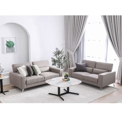 Bena 5-Seater Fabric Sofa Set - Light Brown - With 2-Year Warranty