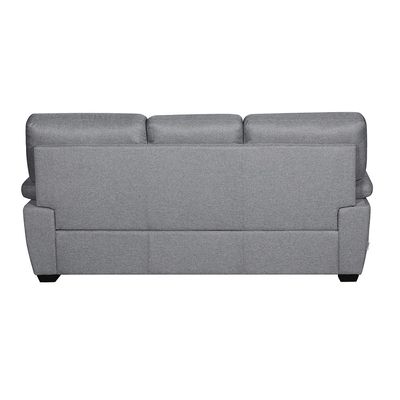 Meza 3-Seater Fabric Sofa - Steel Grey - With 2-Year Warranty