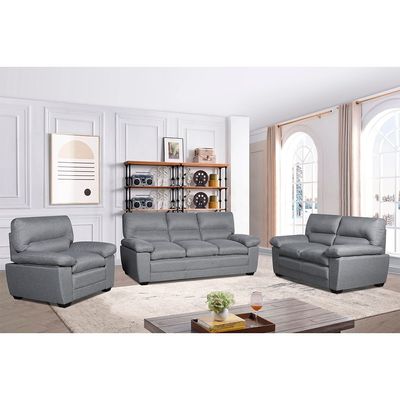 Meza 3-Seater Fabric Sofa - Steel Grey - With 2-Year Warranty