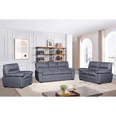 Meza 3+2+1 Seater Fabric Sofa Set - Smoke Grey