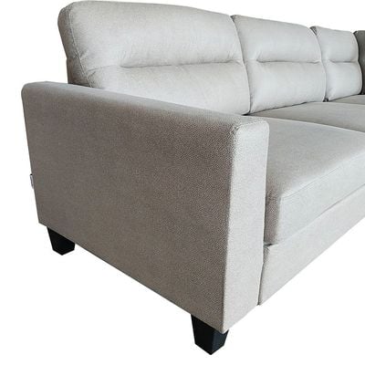 Helix 3-Seater Fabric Corner Sofa - Stone - With 2-Year Warranty