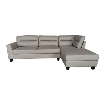 Helix 3-Seater Fabric Corner Sofa - Stone - With 2-Year Warranty