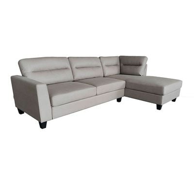 Helix 3-Seater Fabric Corner Sofa - Stone - With 2-Year Warranty