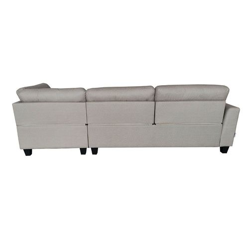 Helix 3-Seater Fabric Corner Sofa - Stone - With 2-Year Warranty