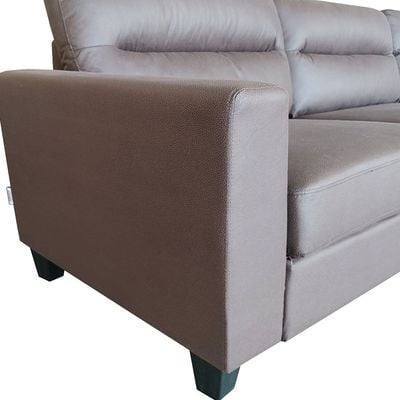 Helix 3-Seater Fabric Corner Sofa - Chocolate - With 2-Year Warranty