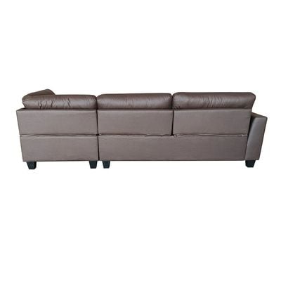 Helix 3-Seater Fabric Corner Sofa - Chocolate - With 2-Year Warranty