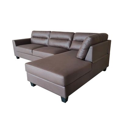 Helix 3-Seater Fabric Corner Sofa - Chocolate - With 2-Year Warranty