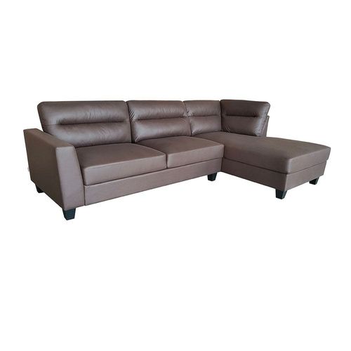 Helix 3-Seater Fabric Corner Sofa - Chocolate - With 2-Year Warranty
