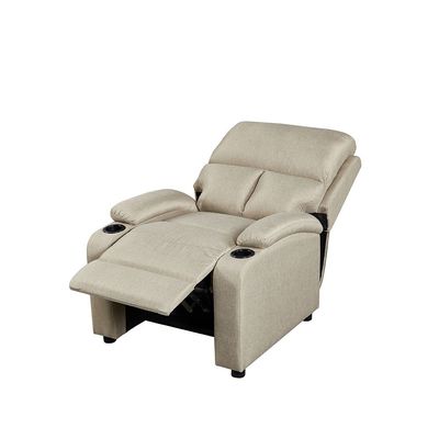 Mystic 1-Seater Fabric Pushback Recliner with Cup Holder - Khaki - With 2-Year Warranty