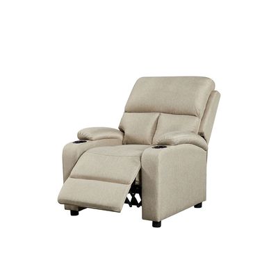 Mystic 1-Seater Fabric Pushback Recliner with Cup Holder - Khaki - With 2-Year Warranty