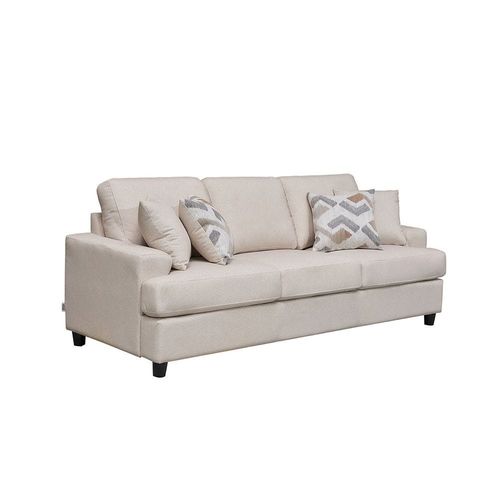 Ramu 3-Seater Fabric Sofa - Beige - With 2-Year Warranty