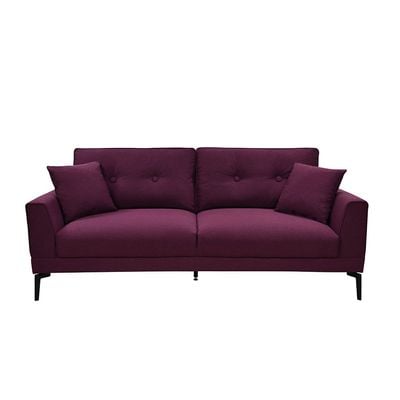 Clayton 3-Seater Fabric Sofa - Burgundy - With 2-Year Warranty